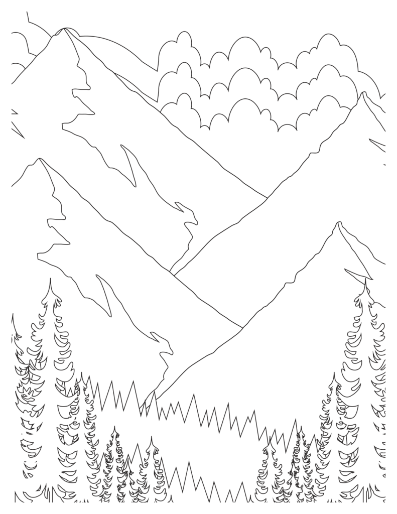 Rocky Mountain Wildlife Coloring Page