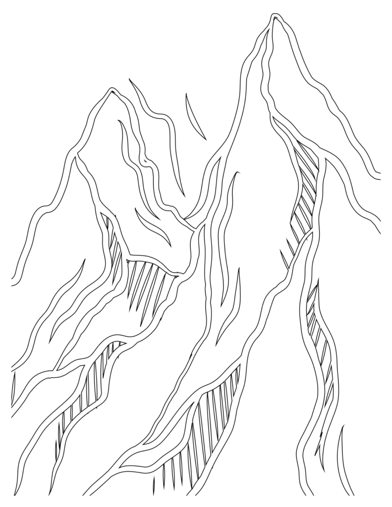 Rocky Ridge Mountain Coloring Page