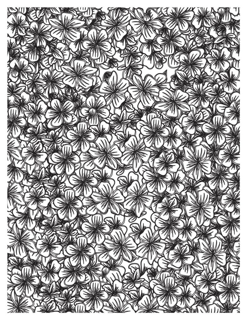 cherry blossoms coloring pages Pattern