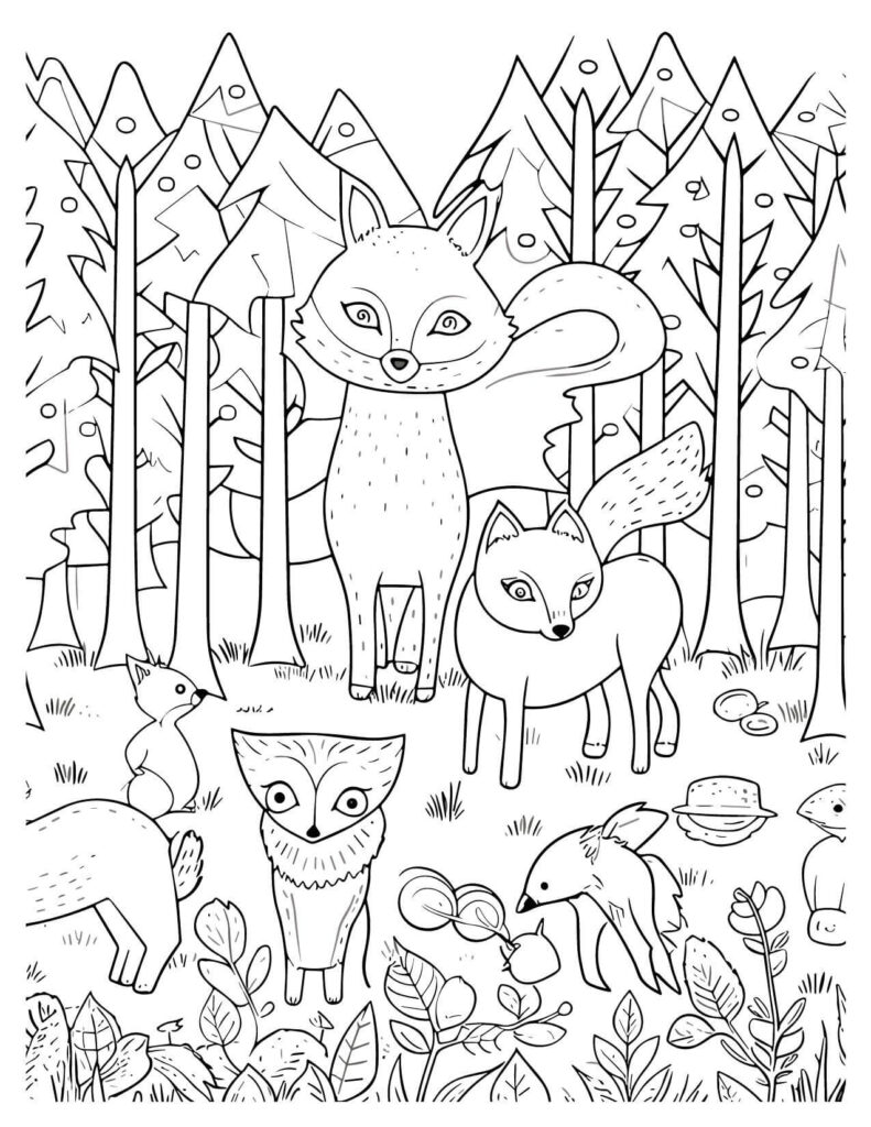  Simple Coloring Page Of Jungle Animals