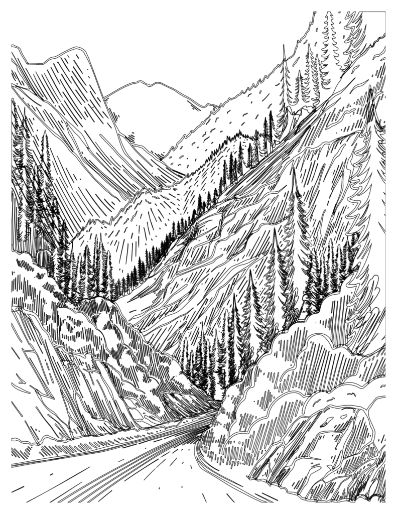  Sketching Serenity Of Majestic Mountain