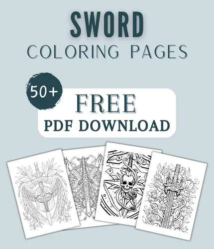 47 Whimsical Sword Coloring Pages For Kids & Adults 