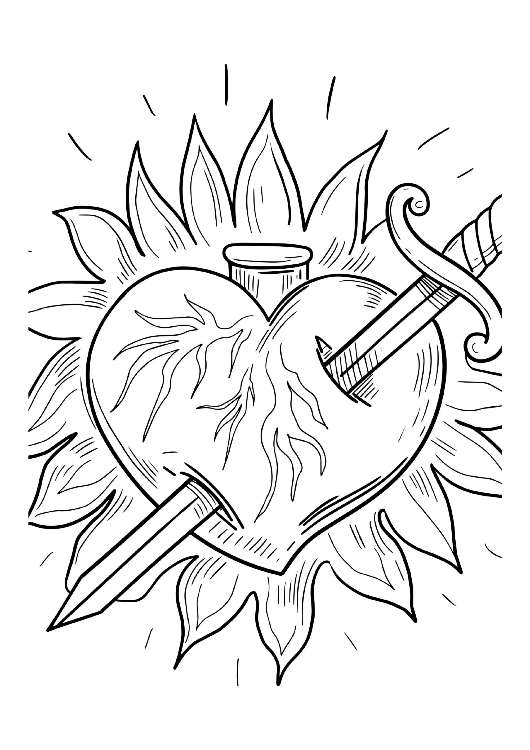 Sword Piercing Heart Of Fire