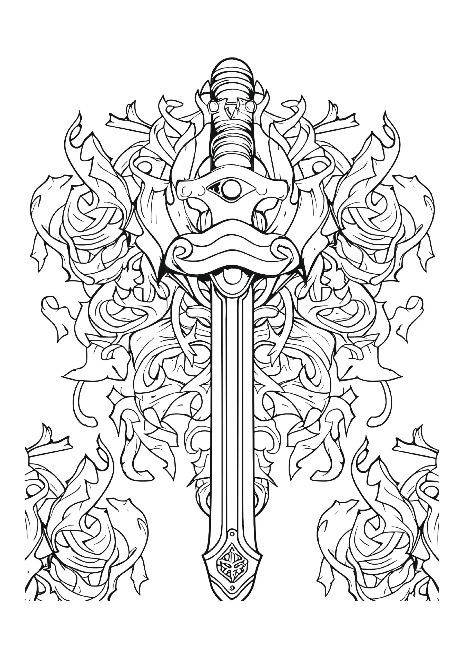 Mystic Sword With Ornate Flourishes