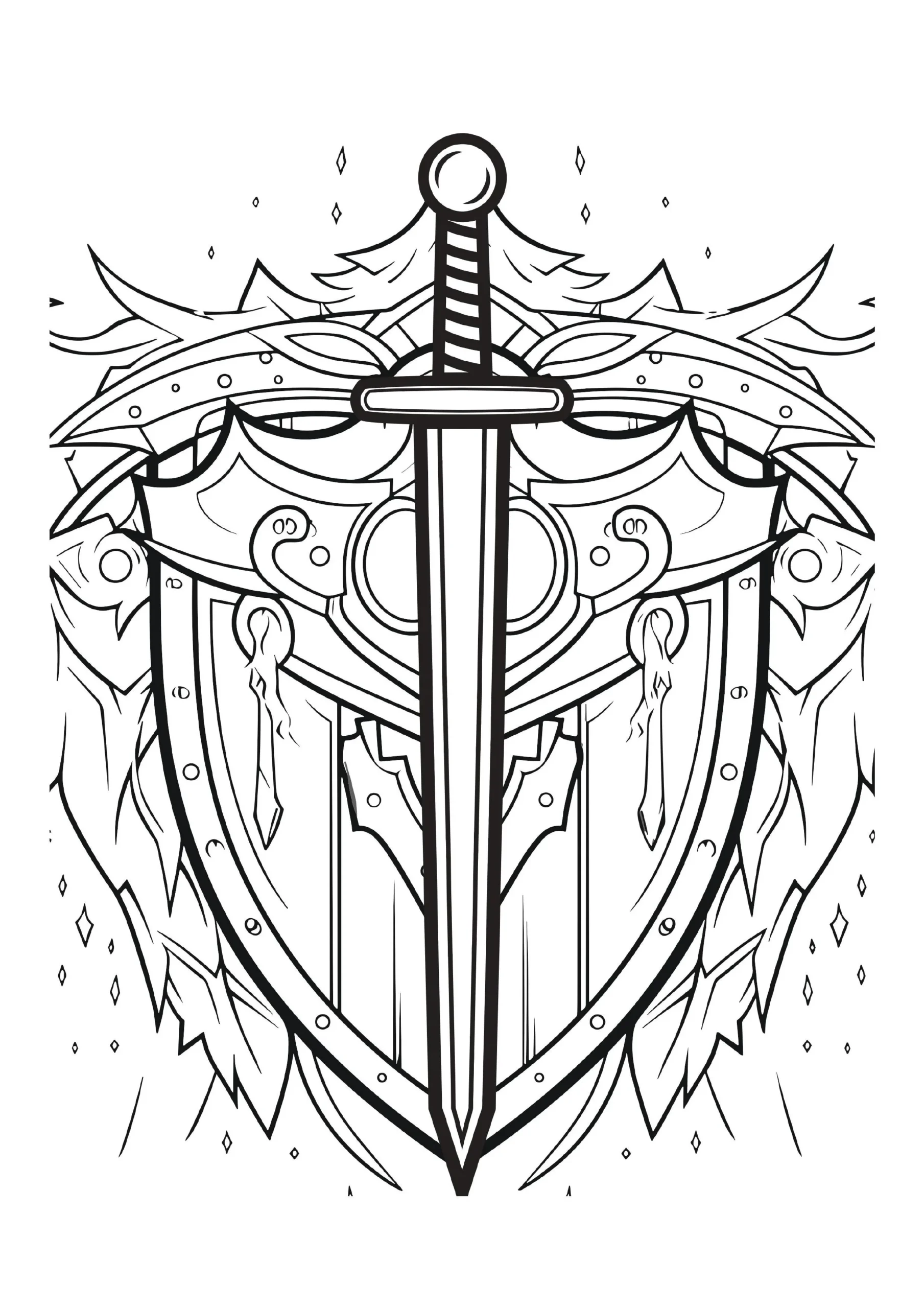 Sword And Shield With Feathered Crest