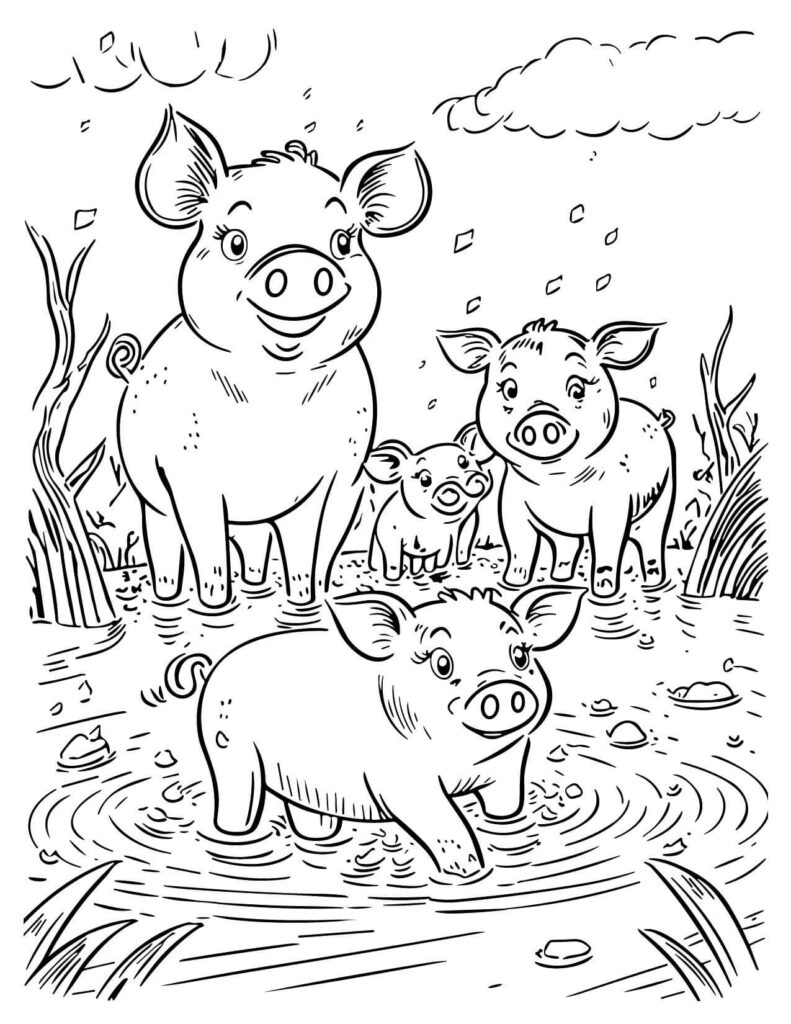  Three Pigs In A Muddy Pond