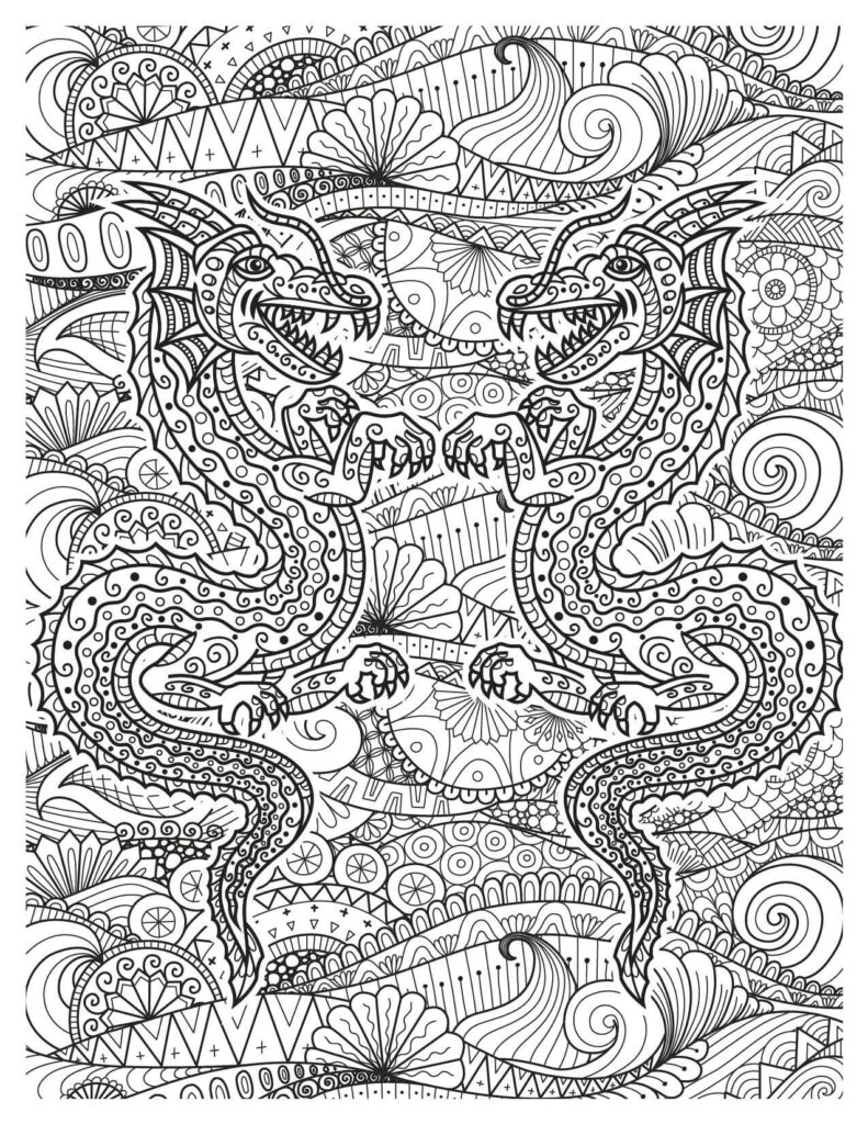 Two Dragons Roar With Illustration Background Pattern