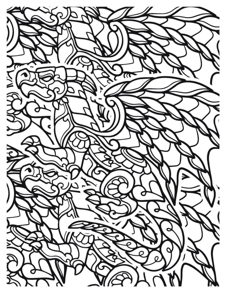 Two Mandala Dragons With Mandala Background