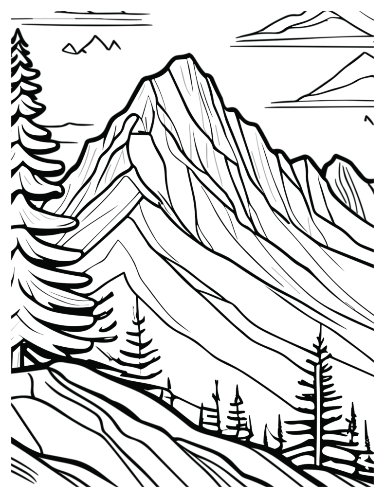 Unique Valley Of Aconcagua Mountain Coloring Pages