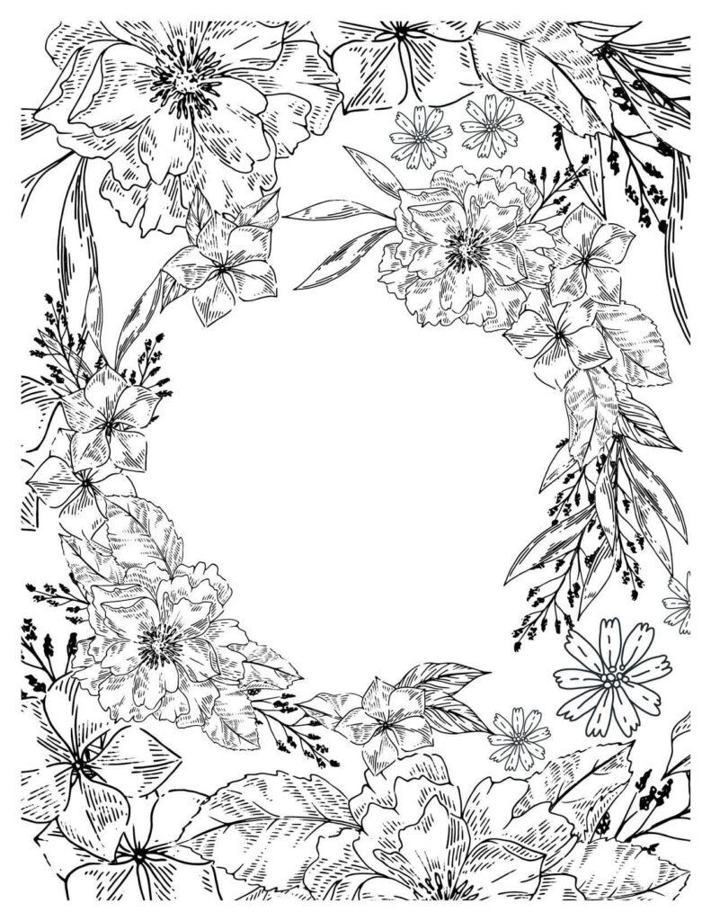 Abundance Of Nature's Bounty flowers coloring pages