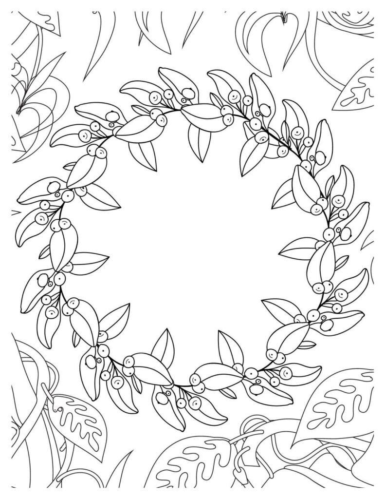 Wreath of Playful Leaves and Cherries