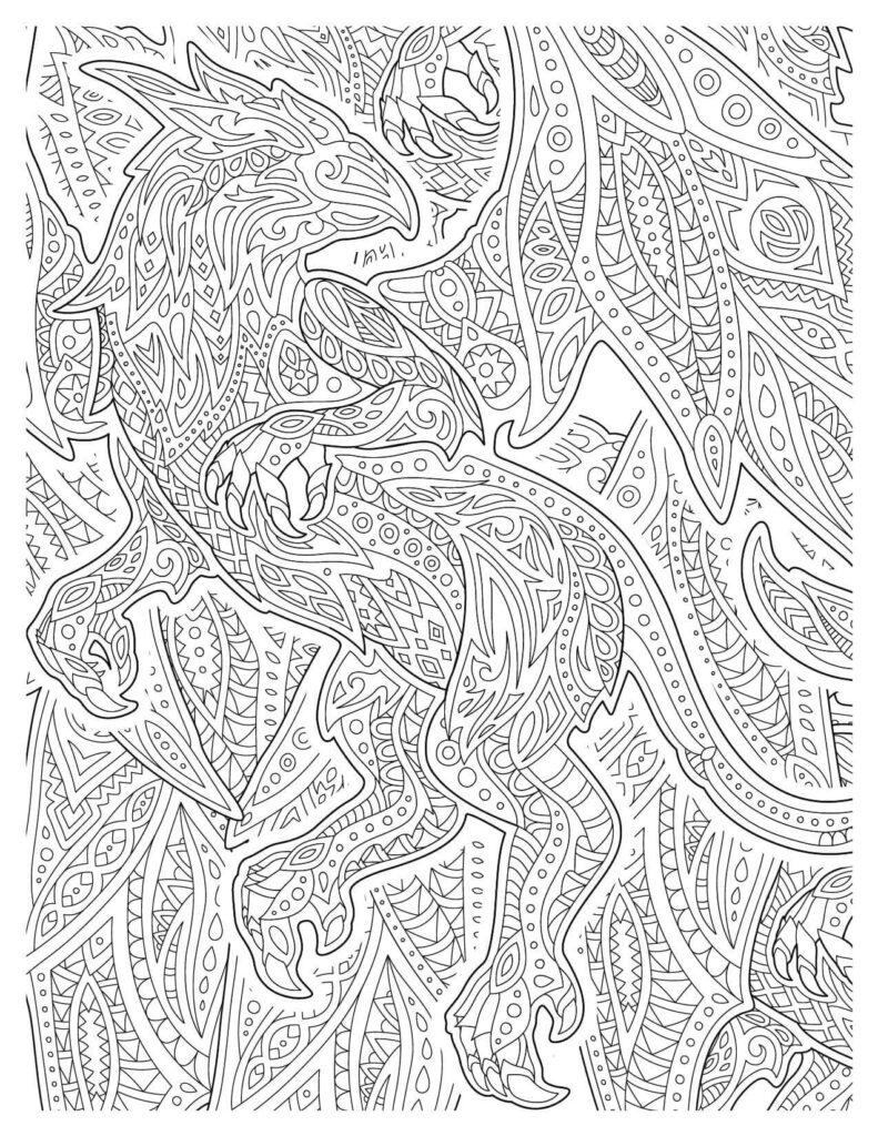  Zentangle Dragon With Zentangle Background