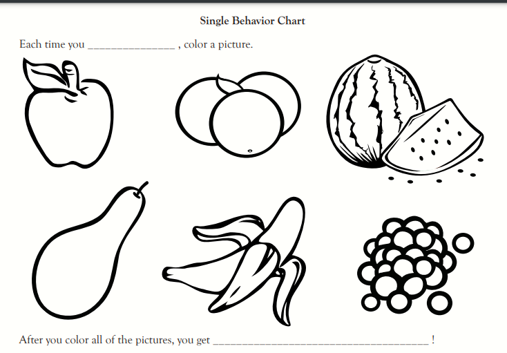 Children single behavior chart