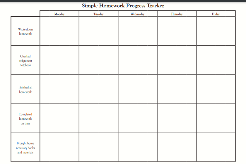 Simple homework progress tracker