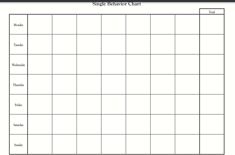 Single behavior chore charts