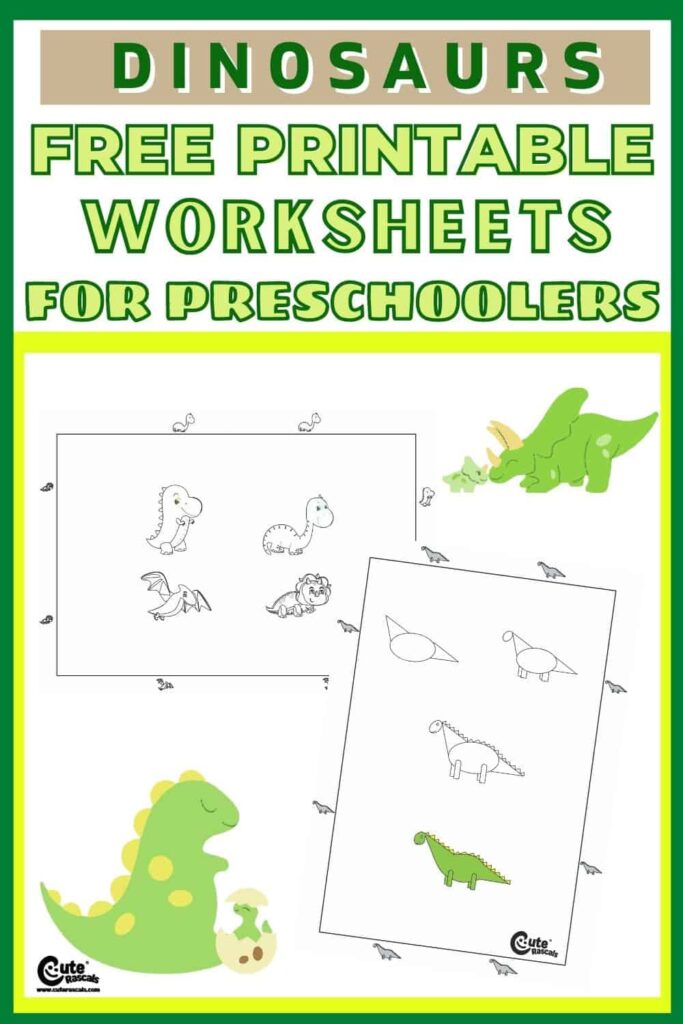 Free printable dinosaur themed worksheets for preschoolers