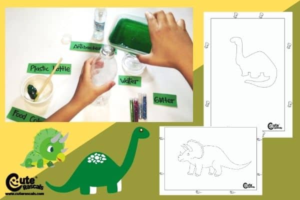 Quick and easy craft for toddlers featuring dinosaur activity