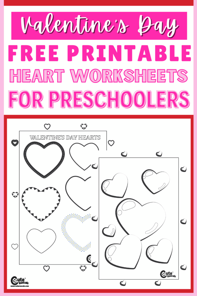 Free printable Valentine's day worksheets