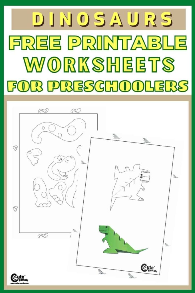 Free printable dinosaur themed worksheets for preschoolers