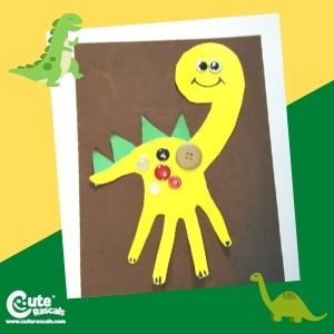 Clever Handprint Dinosaur Craft for Kids Montessori Activity with Printable Worksheets (4-6 Year Olds)